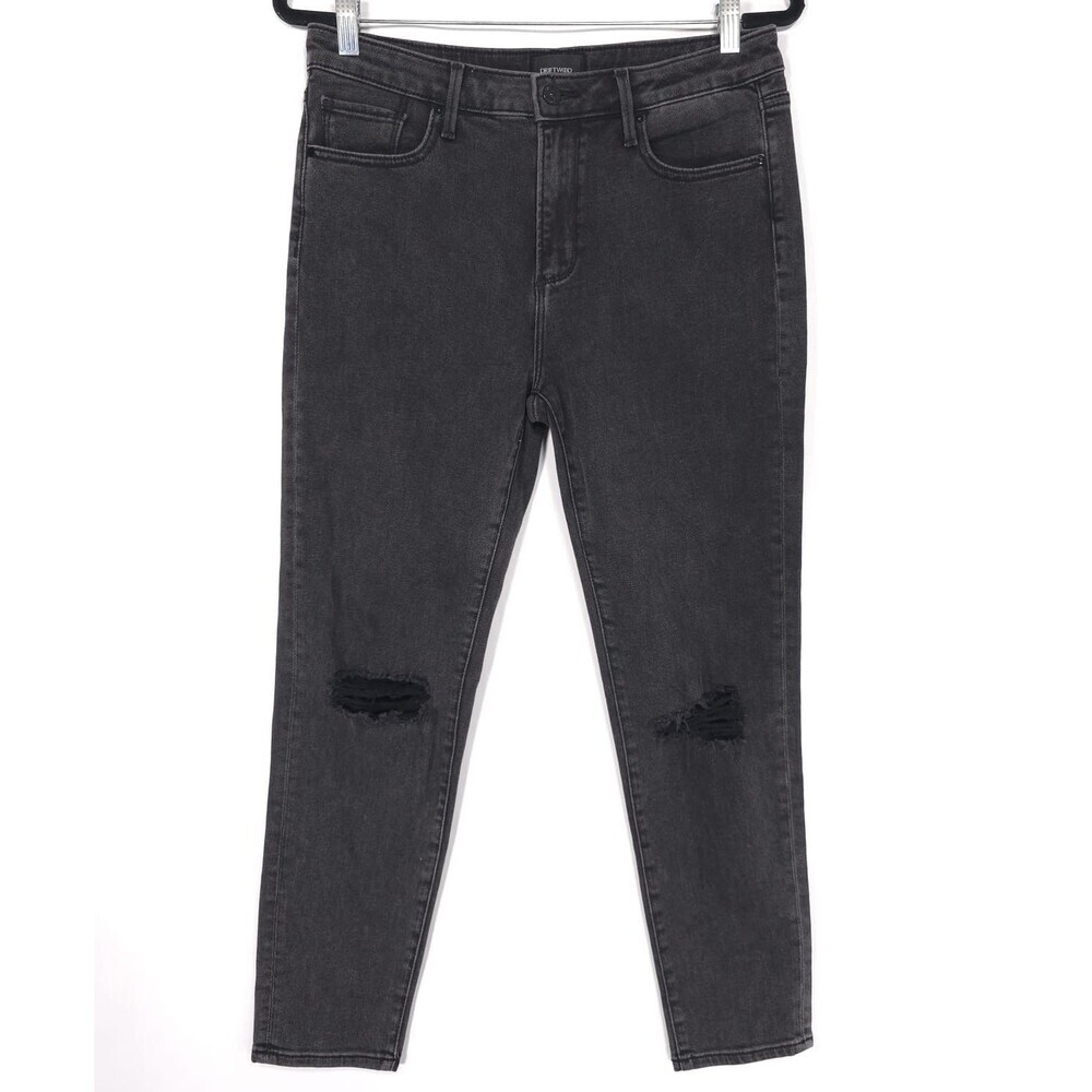 DRIFTWOOD Women’s Jeans Size 28 L27 GIZELLE Black Distressed Stretch Cotton